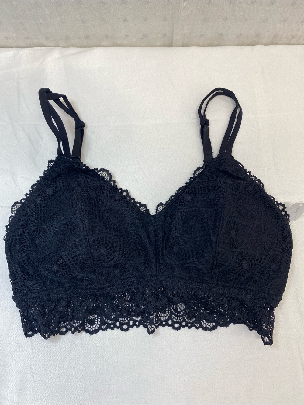 Maurices Black Lace Bralette with Scalloped Hem Size XS Adjustable Straps NEW